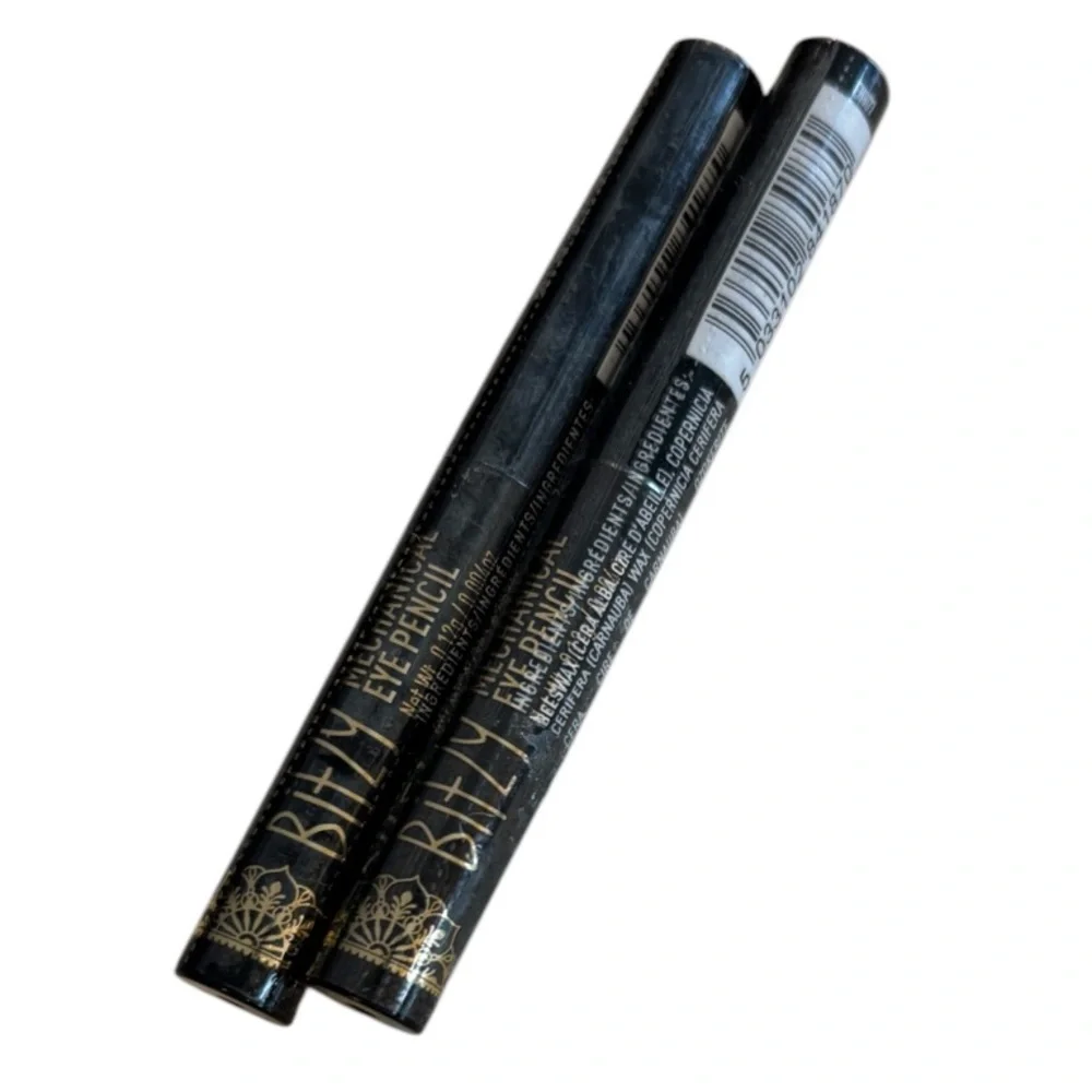 (2) Bitzy Mechanical Eye Pencil Eyeliner Glitter Crayon Sequin /Black Travel